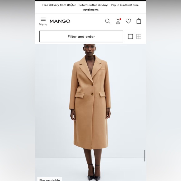 MANGO tan Tailored Coat! - Picture 5 of 5